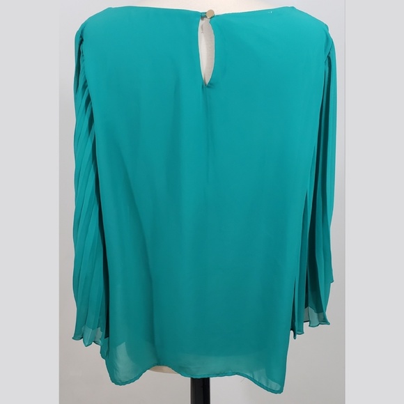 7Bstudio Teal Blouse with Flowy Sleeves sz Xl - Picture 3 of 4